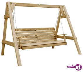 vidaXL Panca a Dondolo da Giardino in Pino Impregnato 205x150x157 cm