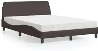 Letto con Materasso Marrone Scuro 120x200cm Tessuto 3208367