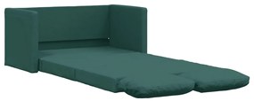 Divano letto da terra 2 in 1 verde scuro 112x174x55 cm tessuto