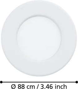 Eglo 901416 - Lampada da incasso per bagno LED FUEVA LED/3,7W/230V Ø 8,8 cm IP44 bianca