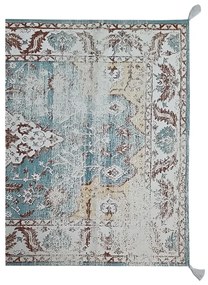 Tappeto DKD Home Decor Finitura invecchiata Azzurro Cotone Arabo Frange (120 x 180 x 1 cm)
