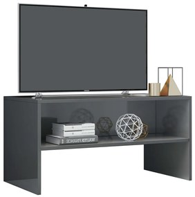 Mobile tv grigio lucido 80x40x40 cm in truciolato
