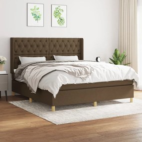Giroletto A Molle Con Materasso Marrone Scuro 160x200cm Tessuto /
