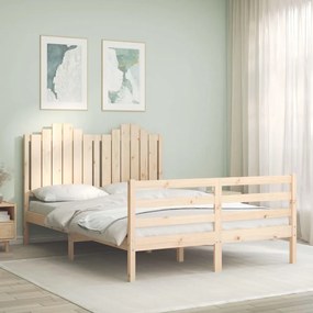 Giroletto Con Testiera 140x190 Cm İn Legno Massello /