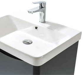Mobile bagno sospeso 80 cm antracite con specchio a filo Zen