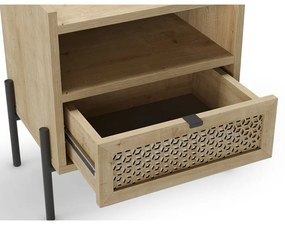 Comodino in rovere con ripiani in colore naturale Inca - Marckeric