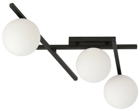 Lampadario da Soffitto in Acciaio e Vetro SMART 3 Nero 3xE14