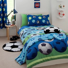 Lenzuola blu per bambini Football, 135 x 200 cm - Catherine Lansfield