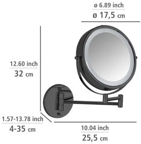 WENKO 71559800 - Specchio POWER-LOC 25,5x32 cm nero