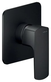 Rubinetto per doccia getto laminare cristallino ad incasso monocomando Acquaviva nero lucido NOBILI