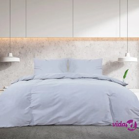 vidaXL Set Copripiumino Grigio 220x240 cm in Microfibra Leggera