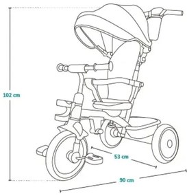Lionelo - Triciclo per bambini BERRY Grey Stone