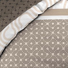 Set copripiumino e federa marrone in cotone per letto matrimoniale ed esteso con lenzuolo incluso/6 pezzi 240x220 cm Pacha – douceur d'intérieur