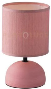 Lumetto furore rosa 1 luce attacco e14 14x24cm in ceramica e paralu...