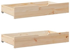 Cassettoni Da Letto Con Ruote 2 Pz 95x55x16 Cm İn Legno Di Pino /