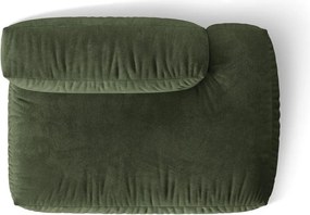 Parte divano componibile verde (con penisola a destra) con rivestimento in velluto Martina – Micadoni