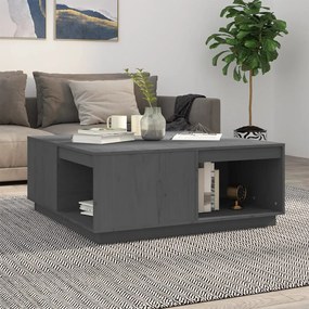Tavolino da salotto grigio 100x101x40,5 cm legno massello pino