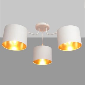 Lampadario a plafone ALBA 3xE27/15W/230V bianco/dorato