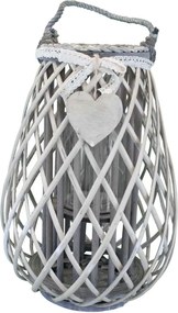GEORGIE - lanterna in vimini tondo 15 x 30 cm