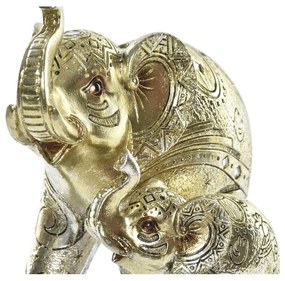 Statua Decorativa DKD Home Decor Elefante Dorato Resina (17 x 11 x 15 cm)