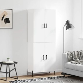 Credenza bianco lucido 69,5x34x180 cm in legno multistrato