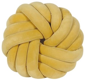 Cuscino a nodo 30 x 30 cm giallo AKOLA Beliani