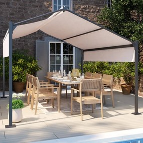 Gazebo Cassy in acciaio grigio scuro copertura mobile bianca L 300 x P 300 x H 280 cm