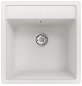 Lavello sopratop 1 vasca DELINIA Onega quarzo L 51 x L 49 cm bianco