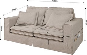 Divano beige 196 cm Nora – Ropez