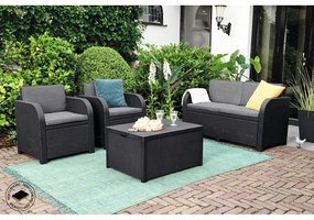 Set da giardino in rattan artificiale grigio scuro per 4 persone Modena - Keter