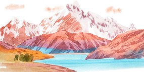 Stampa su tela – Paesaggio montano dipinto
