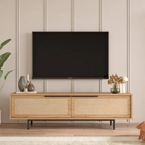 Mobile TV Con Piedini In Ferro 2 Ante Frontali 160x36x45 Ocean Rafia