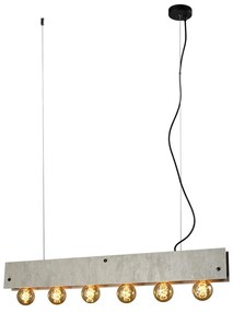 Lampadario Moderno Lampadario Moderno 5064/SC 6x E27 grigio paralume giallo 6x E27