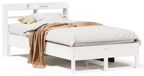 Letto senza materasso bianco 120x190 cm legno massello di pino