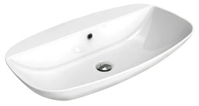 Ceramica Flaminia Nuda NUDASLIM 75 Lavabo da appoggio o sospeso 75 cm con piano rubinetteria in ceramica bianco