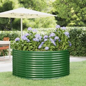 Letto Giardino Acciaio Verniciato Polvere 140x140x68cm Verde /