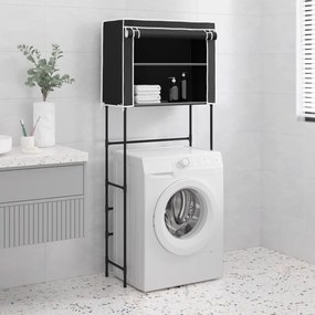 Rastrelliera Per Lavatrice 2 Livelli Nera 71x29,5x170,5cm Ferro /