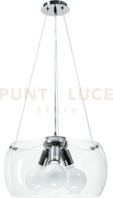 Lampadario a sospensione equatore trasparente 3 luci attacco e27 40...