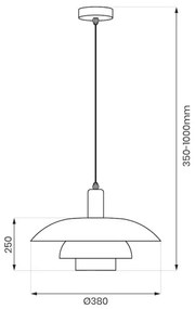 Lampada a sospensione su cavo FERRO 1xE27/15W/230V grigio