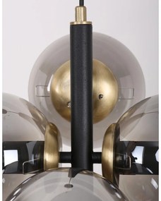 Lampada a sospensione grigio-nera con paralume in vetro ø 15 cm Forte - Squid Lighting