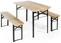 Set birreria con tavolo e due panche in legno 117x57