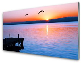 Pannello paraschizzi cucina Il molo del mare e il sole Paesaggio 100x50 cm
