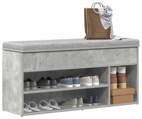 Scarpiera Grigio Cemento 102x30,5x45 Cm İn Legno Multistrato /