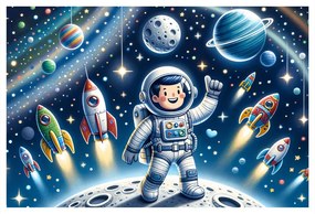 Quadro su tela – Piccolo astronauta in missione avventurosa