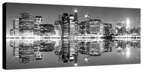 Stampa su tela New York skyline riflesso b&w, multicolore 190 x 90 cm