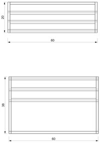 Porta asciugamani da parete  37x60 cm bianco