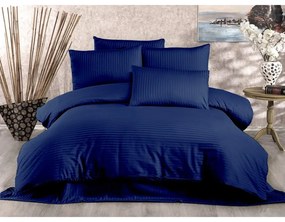 Biancheria da letto singola in cotone sateen blu scuro 140x200 cm Lilyum - Mijolnir