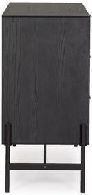 Cassettiera ALLYCIA in legno di frassino nero e naturale, 104x40x81,5 cm