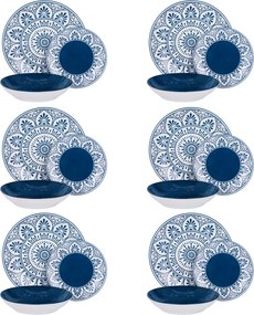 Servizio 18 piatti porcellana Ariel blu