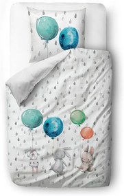 Biancheria da letto per bambini in cotone Flying Bunnies, 100 x 130 cm Forest School - Butter Kings